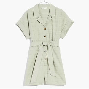 MADEWELL Seersucker Camp Romper in Ashen
Sage